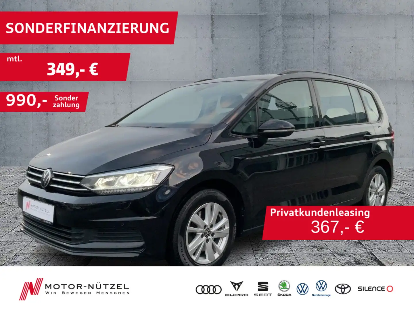 Volkswagen Touran 2.0 TDI DSG CL LED+NAV+ACC+SHZ+PDC+RFK+VC Schwarz - 1