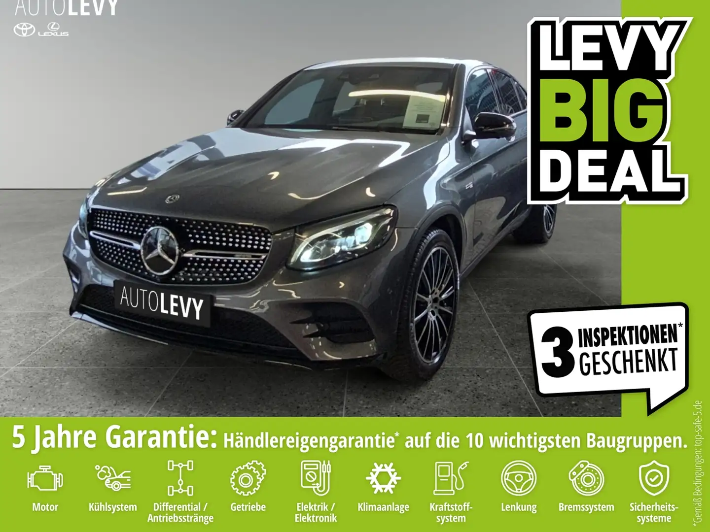 Mercedes-Benz GLC 43 AMG 4Matic AHK+Leder+Burmester+Pano+HeadUp Szary - 1
