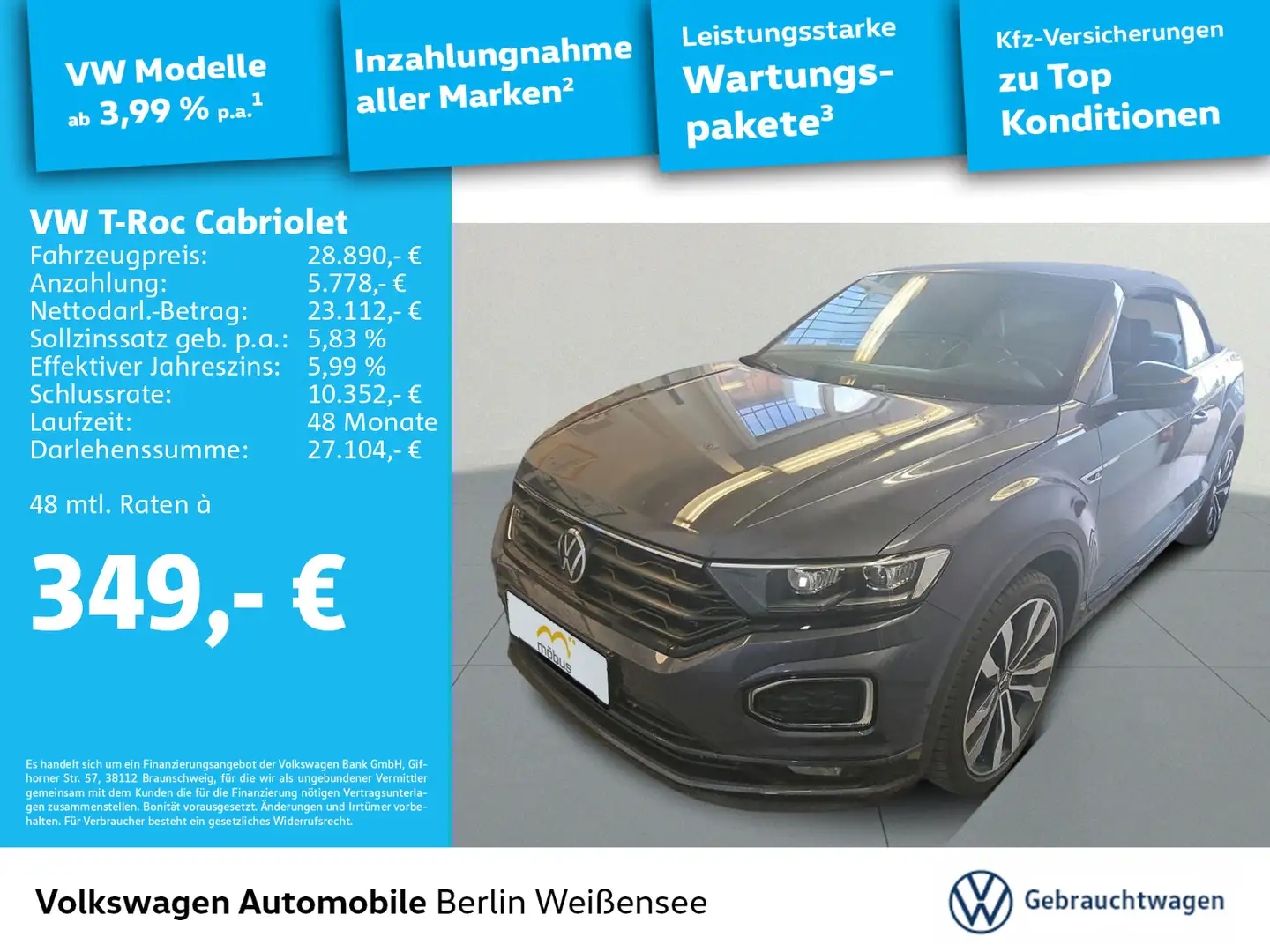 Volkswagen T-Roc 1.5 TSI R-Line DSG*LEDER*RFK*NAV Grün - 1