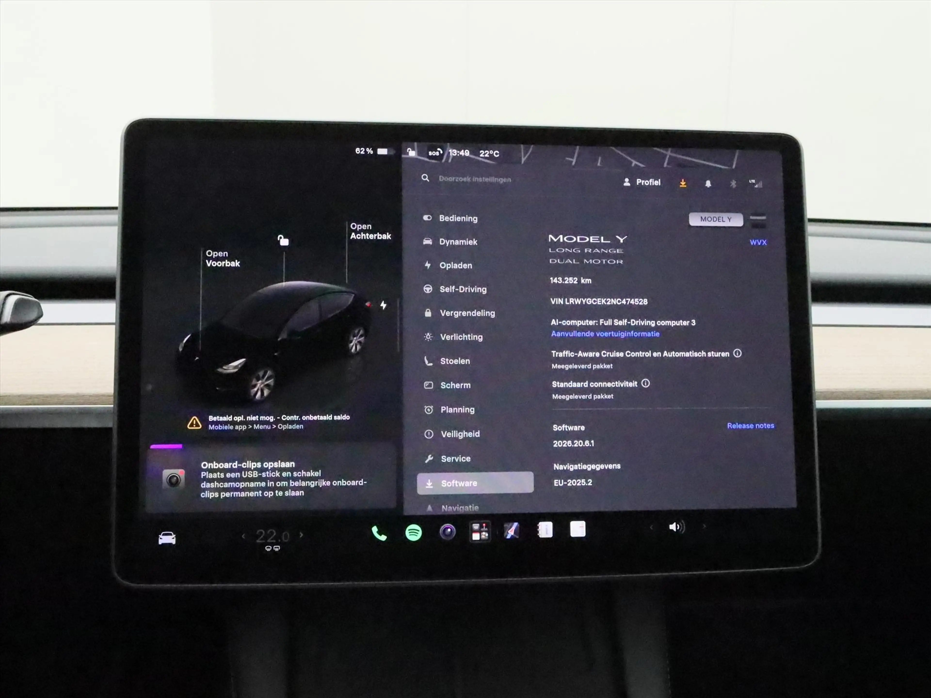 Tesla Model Y Long Range AWD 75kWh 351pk AMD RYZEN 92,5% SoH [ A — photo 22