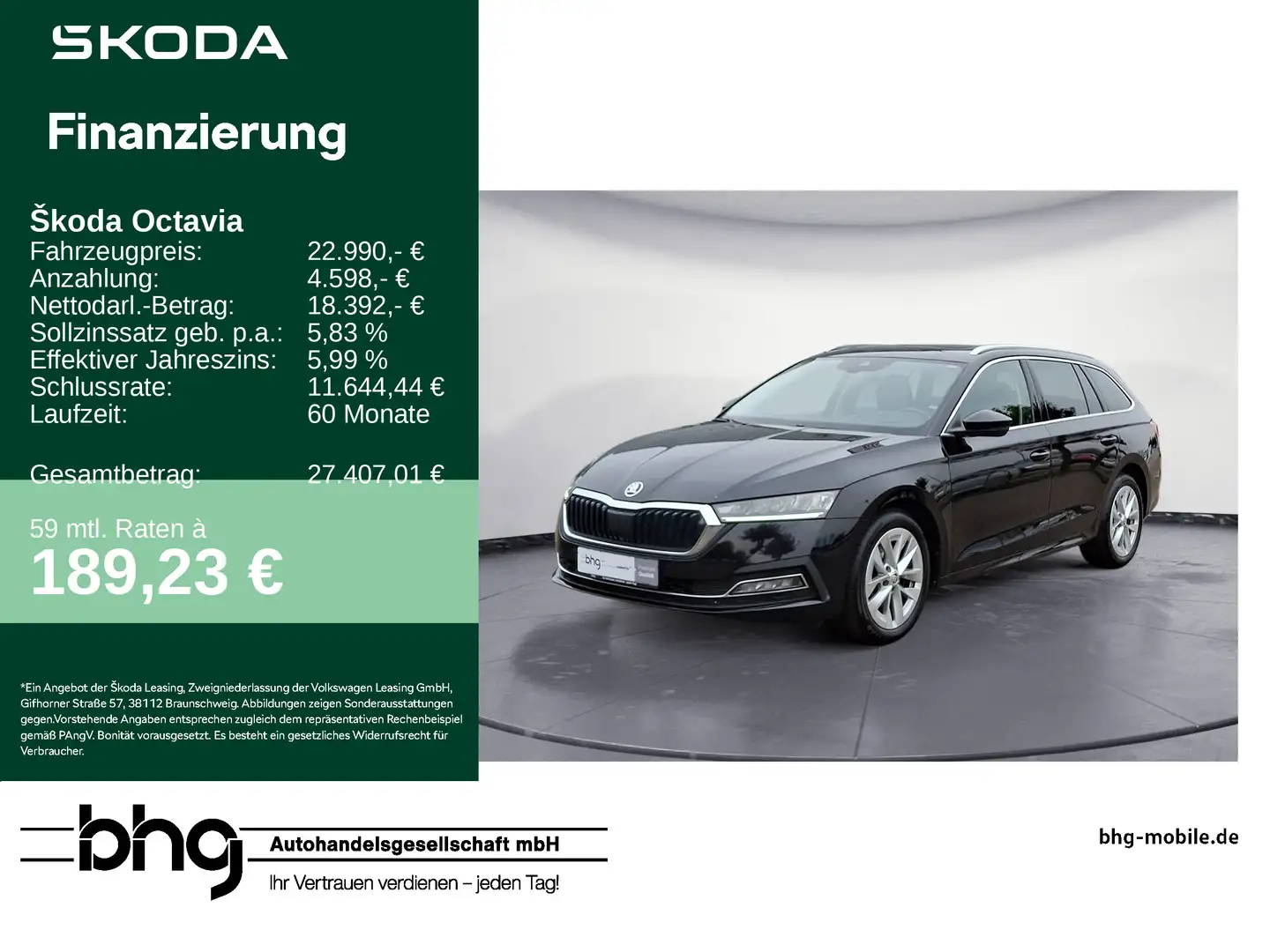 Skoda Octavia Combi 2.0 TDI DSG Style PanoDach HUD Led Noir - 1