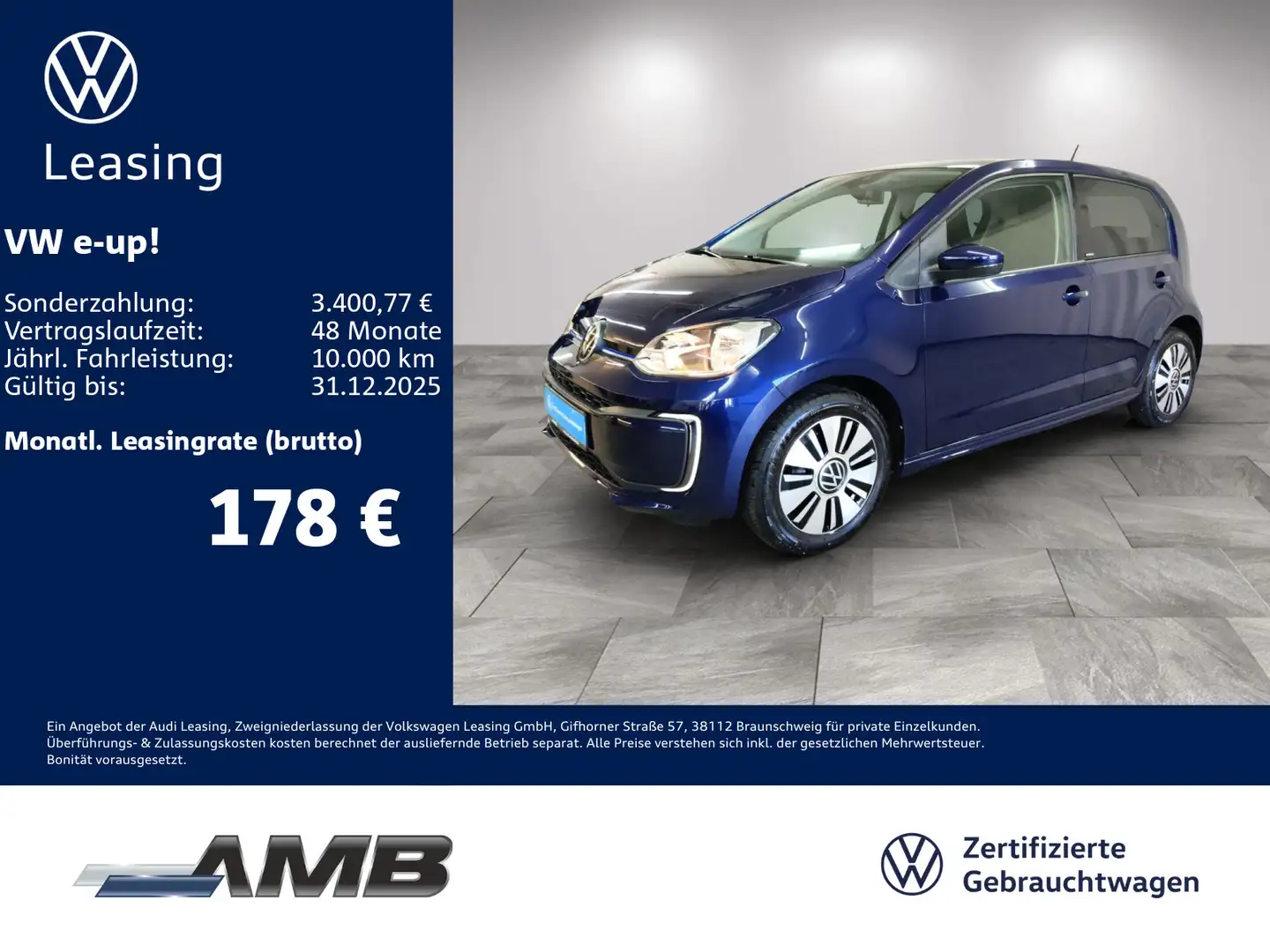 Volkswagen e-up! United Navi/CCS/e-Sound/Sitzhzg/Alu Blau - 1