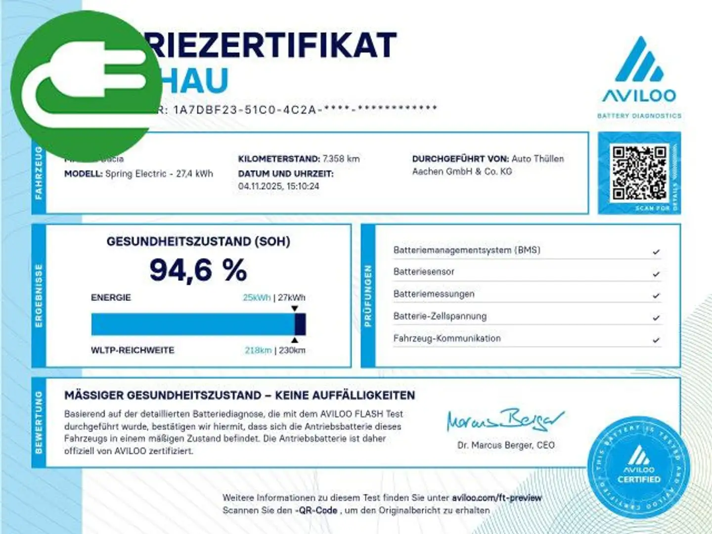 Dacia Spring Comfort Plus Leder GJR Nav Bluetooth Navi Blau - 1