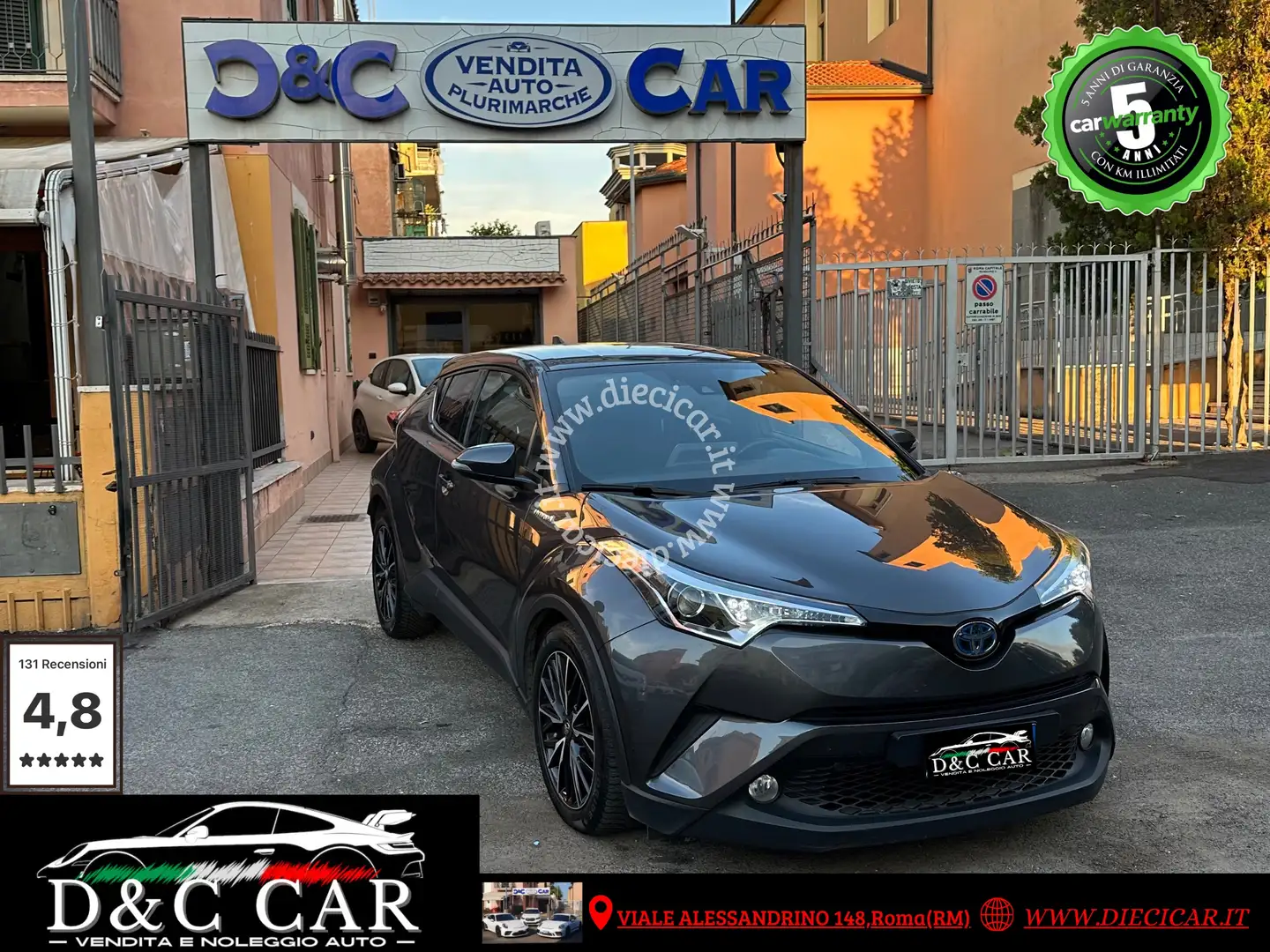 Toyota C-HR C-HR  1.8h 2wd e-cvt my18 UNIPRO TAGLIANDATA Grigio - 1