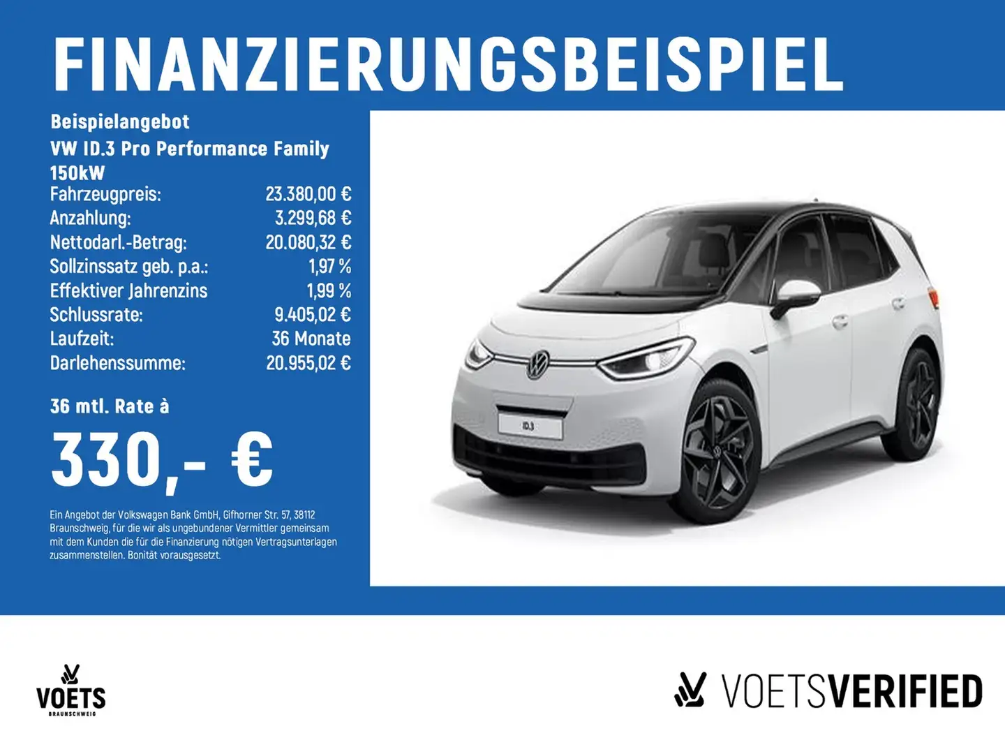 Volkswagen ID.3 Pro Performance Family 150kW RearView+MATRIX-LE... Weiß - 2