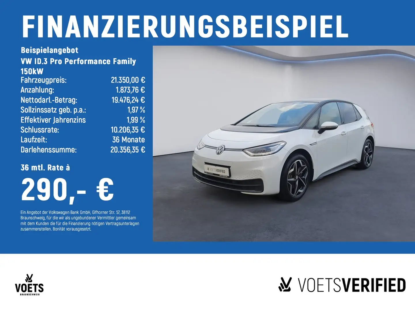 Volkswagen ID.3 Pro Performance Family 150kW RearView+MATRIX-LE... Weiß - 2