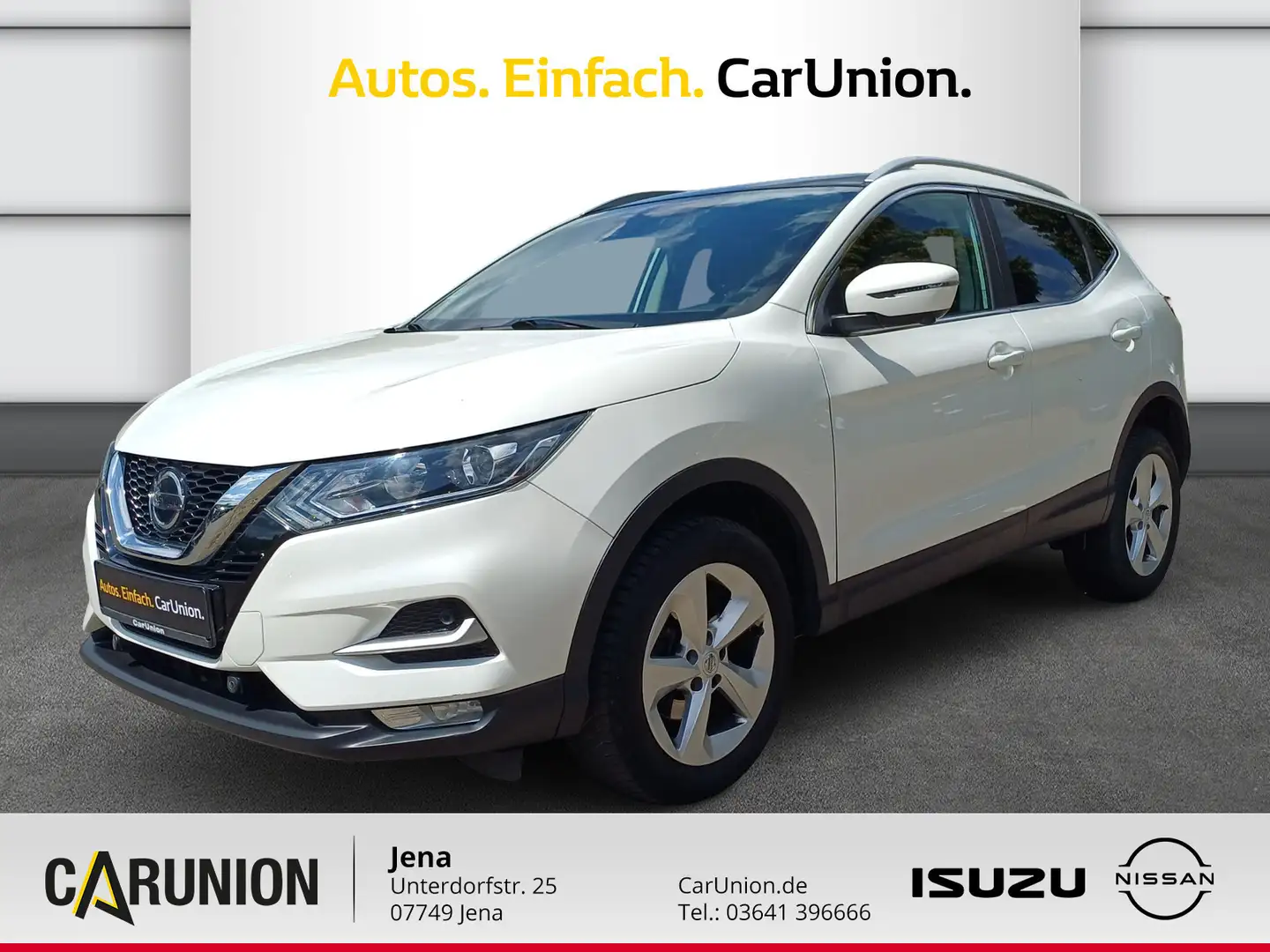 Nissan Qashqai 1.3 DIG-T 140 PS 6MT N Connecta FSH Pano Weiß - 1