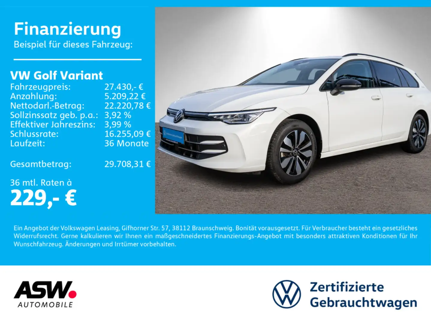 Volkswagen Golf Variant Goal 1.5 TSI Navi AHK LED RFK ACC Weiß - 1