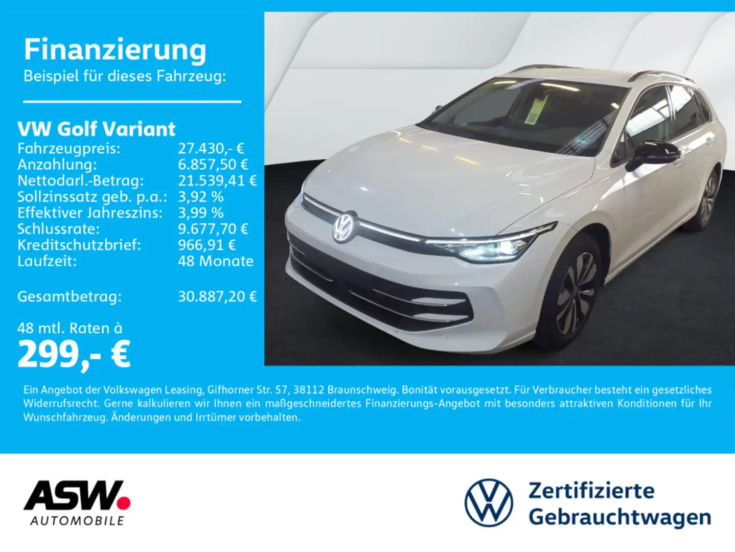 Volkswagen Golf Variant Goal 1.5 TSI Navi AHK LED RFK ACC Weiß - 1