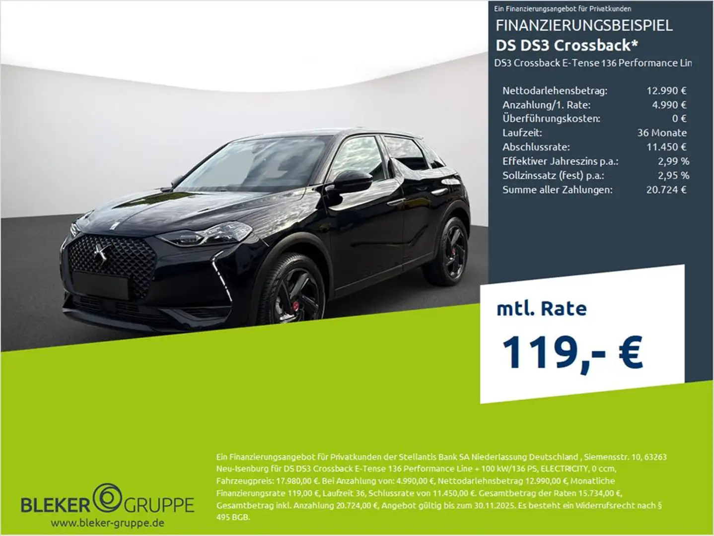 DS Automobiles DS 3 Crossback E-Tense 136 Performance Line + Black - 1