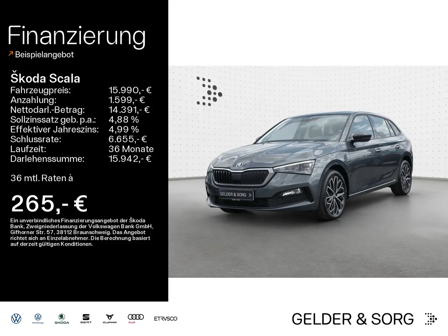Skoda Scala Style 1.6 TDI DSG*RFK*ACC*Pano*elek.Heckk* Grau - 1