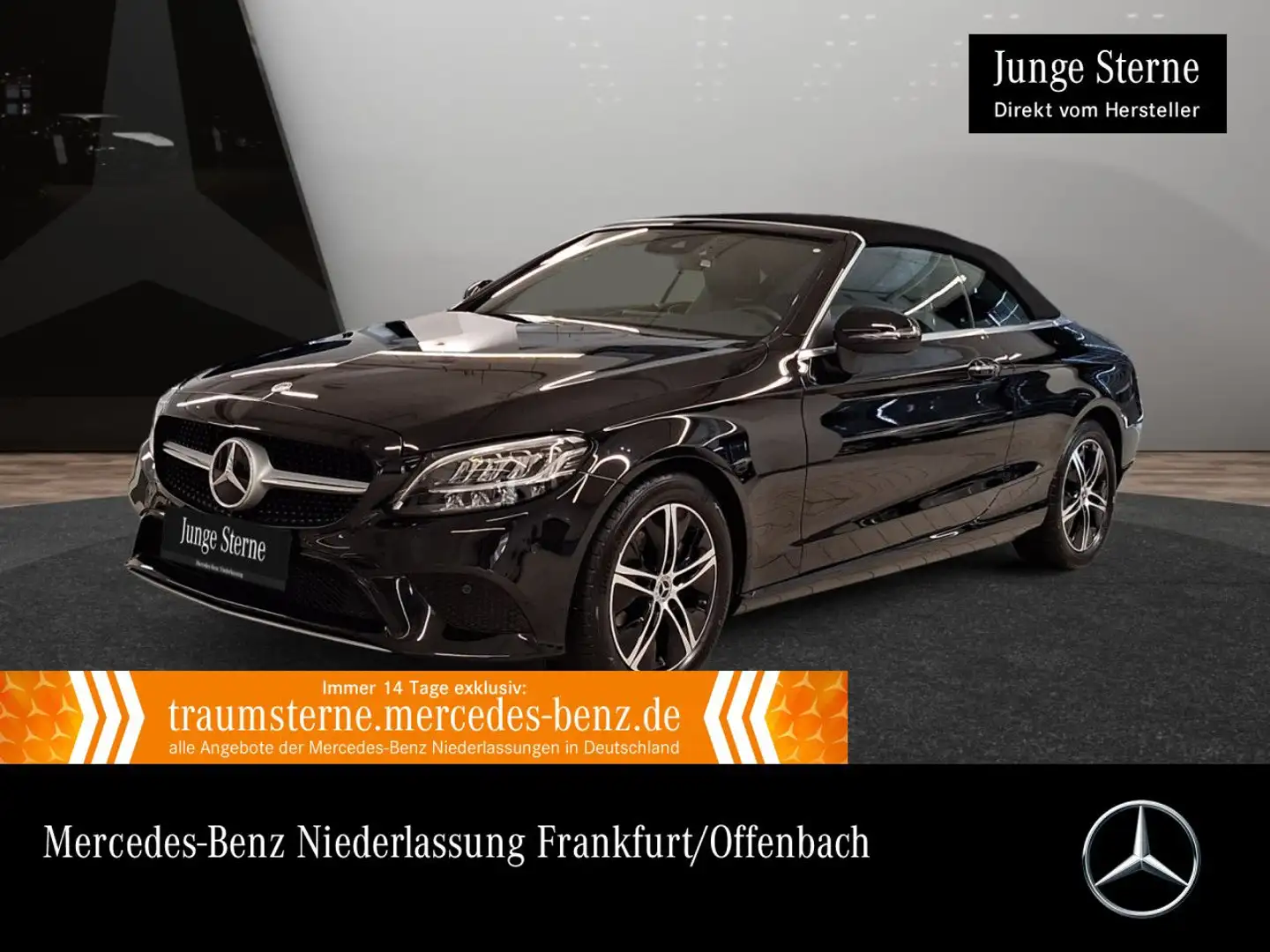 Mercedes-Benz C 220 d Cabrio LED+KAMERA+SPUR+TOTW+KEYLESS+9G Schwarz - 1