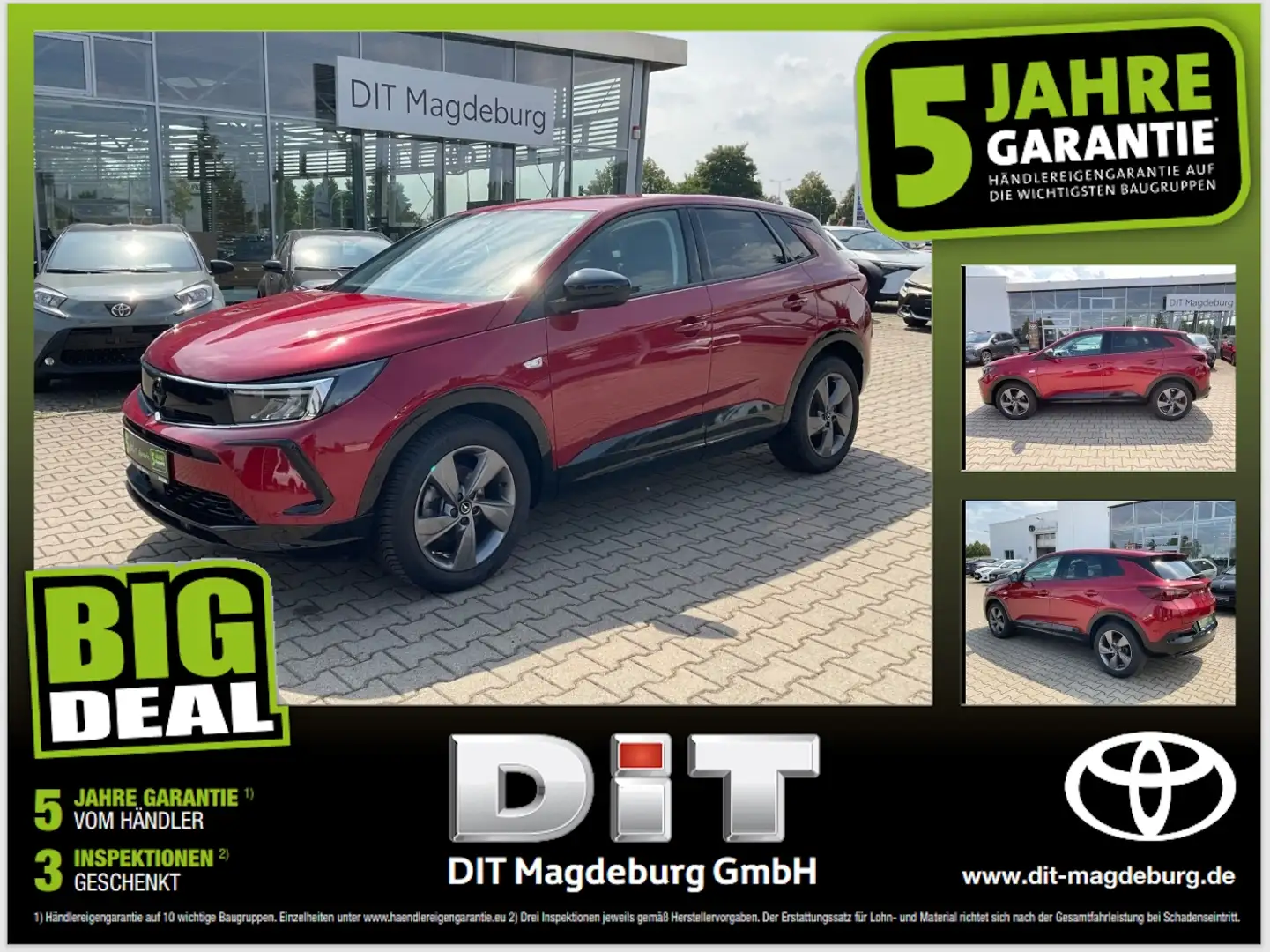 Opel Grandland 1.2 Turbo GS Line LED+SHZ+2xKlima+Kam. Rood - 1