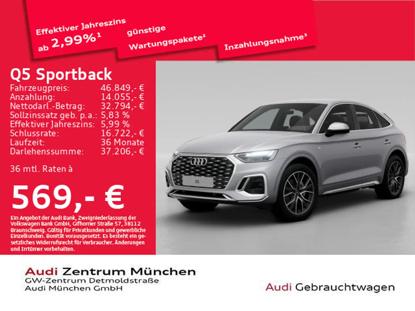 Audi Q5 40 TDI qu. S tronic S line AHK/Virt Silber - 1