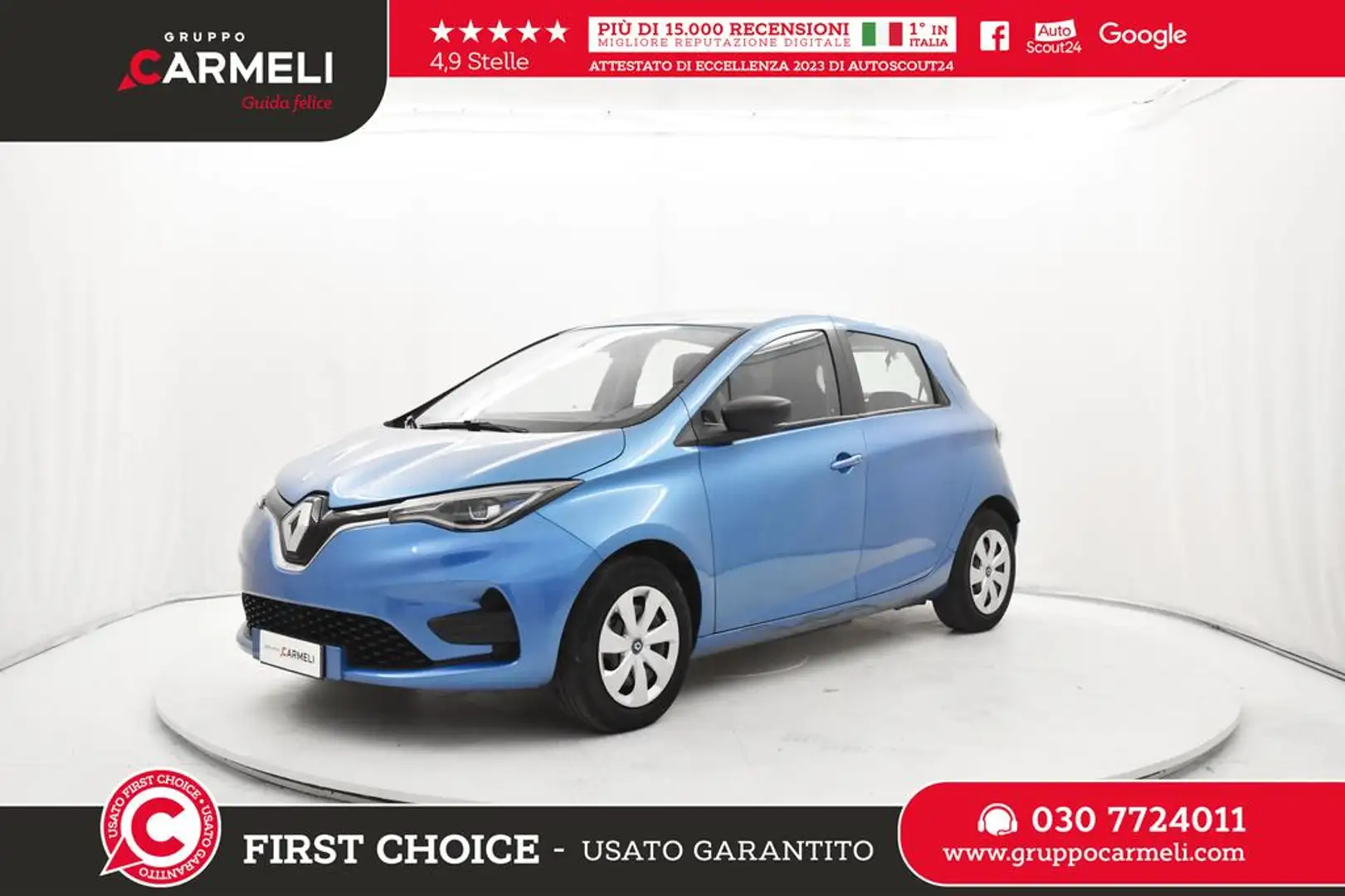 Renault ZOE Life R110 Flex -BATTERIA A NOLEGGIO Blu/Azzurro - 1