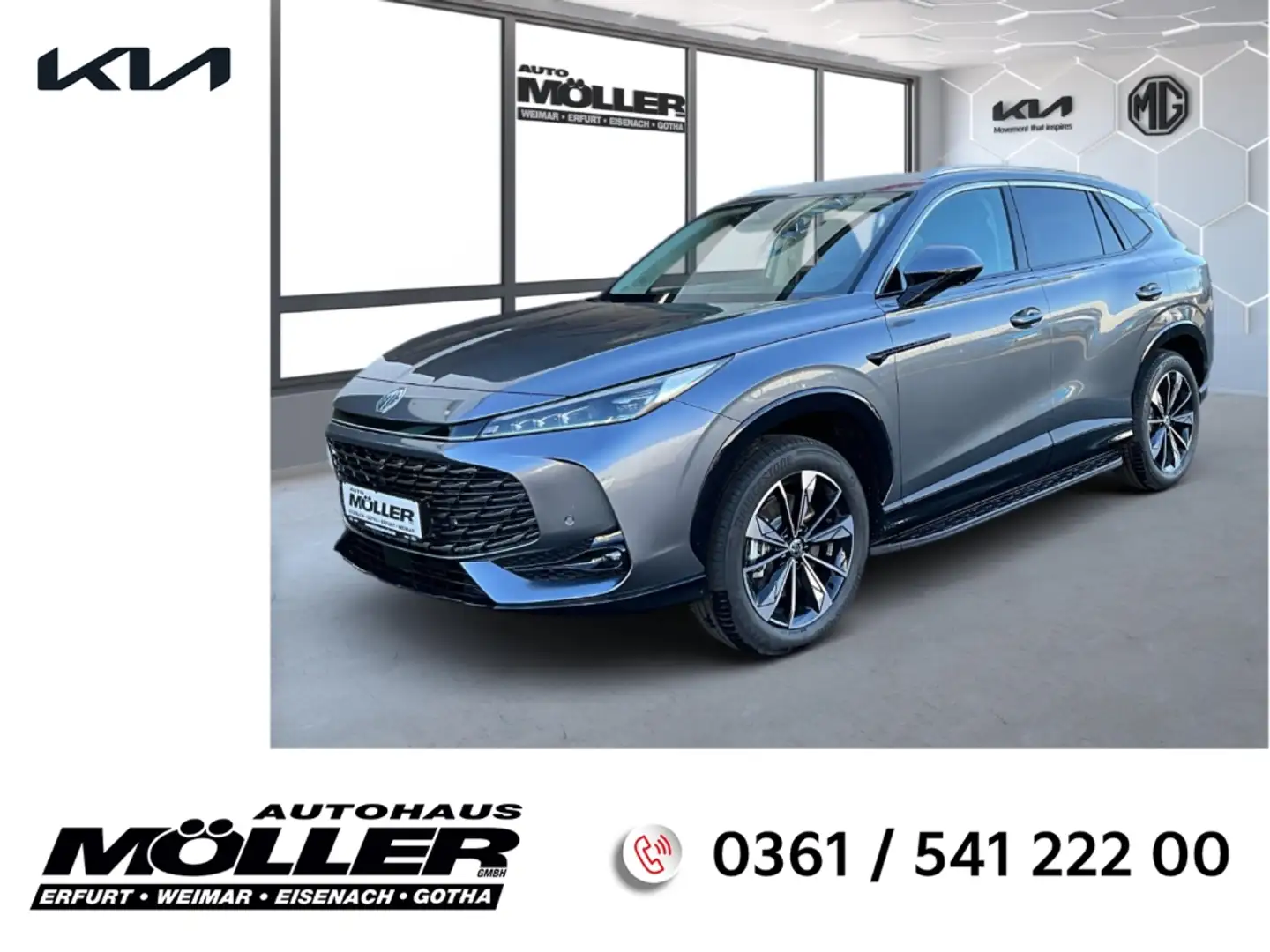 MG HS PHEV LUXURY 360° Kam. LED Klima DAB Leder ACC Grau - 1