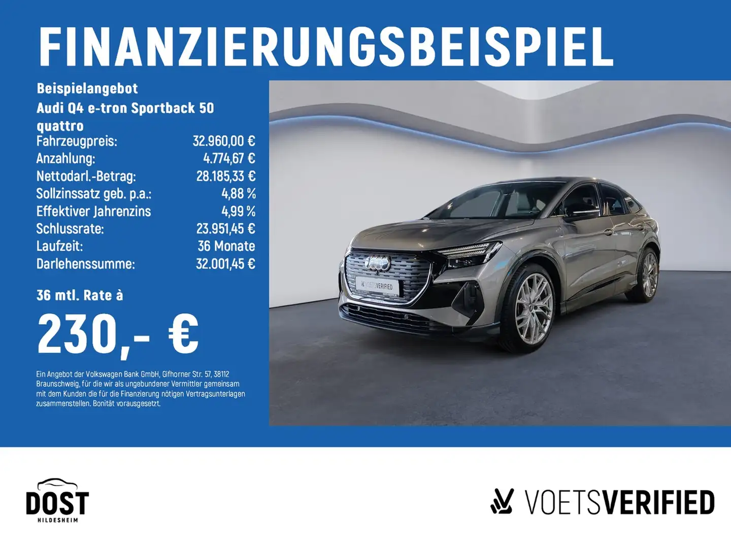 Audi Q4 e-tron Sportback 50 quattro AHK+MATRIX LED Gris - 2