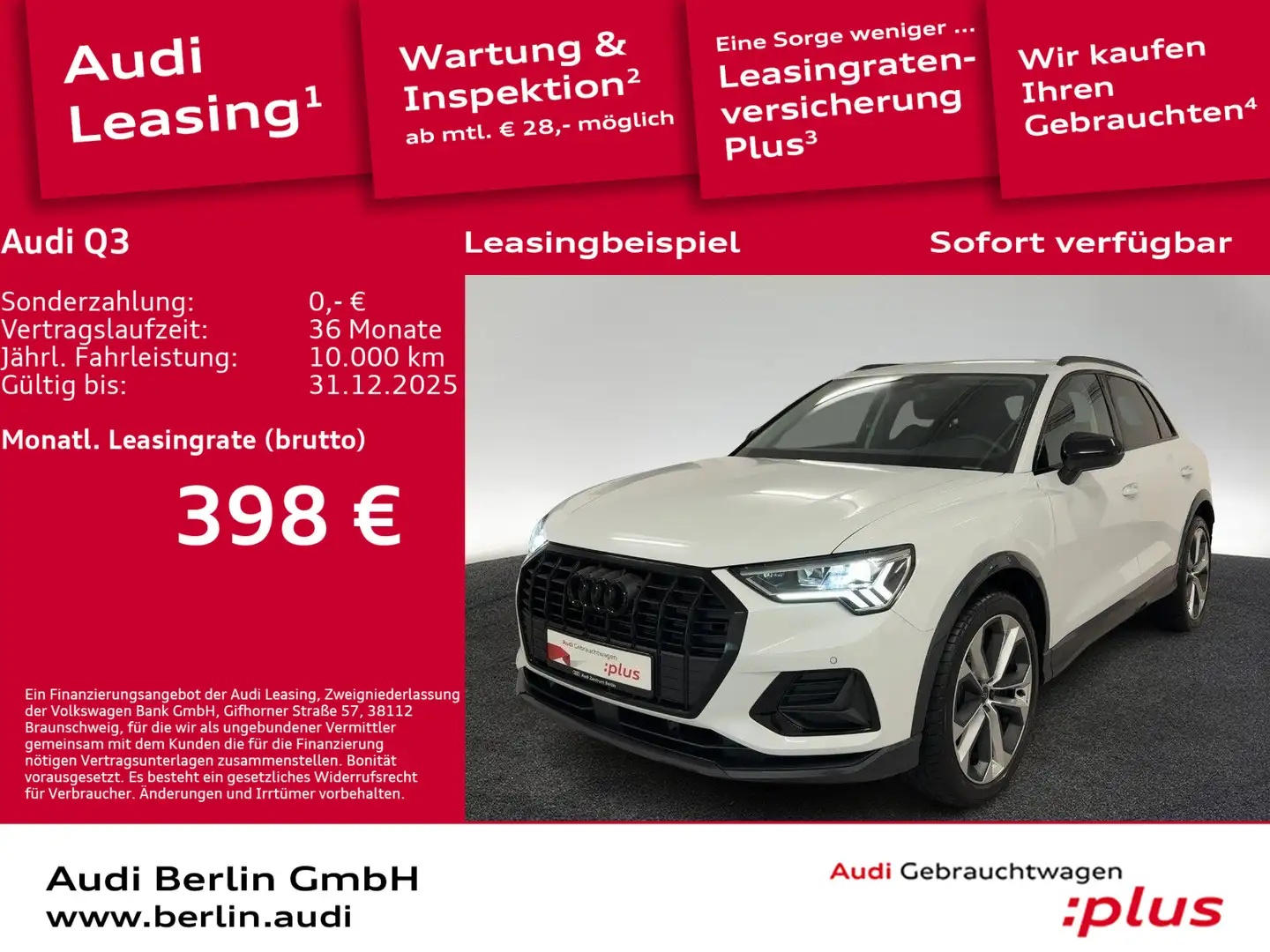 Audi Q3 advanced 35 TFSI S tr. AHK LED NAVI VIRTUAL Weiß - 1
