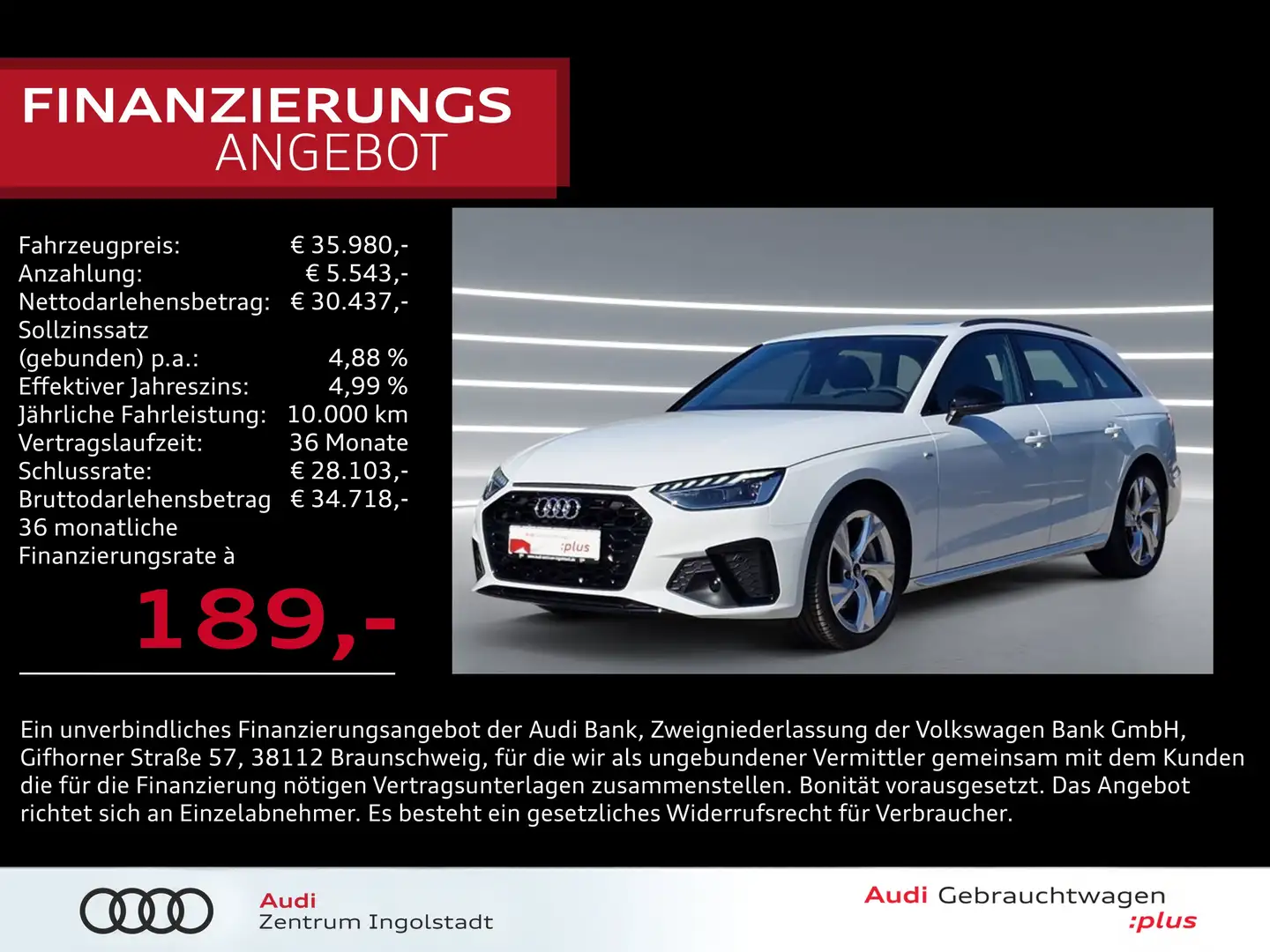 Audi A4 Avant 40 TDI S line Pano LED ACC Optik-schw. Wit - 1