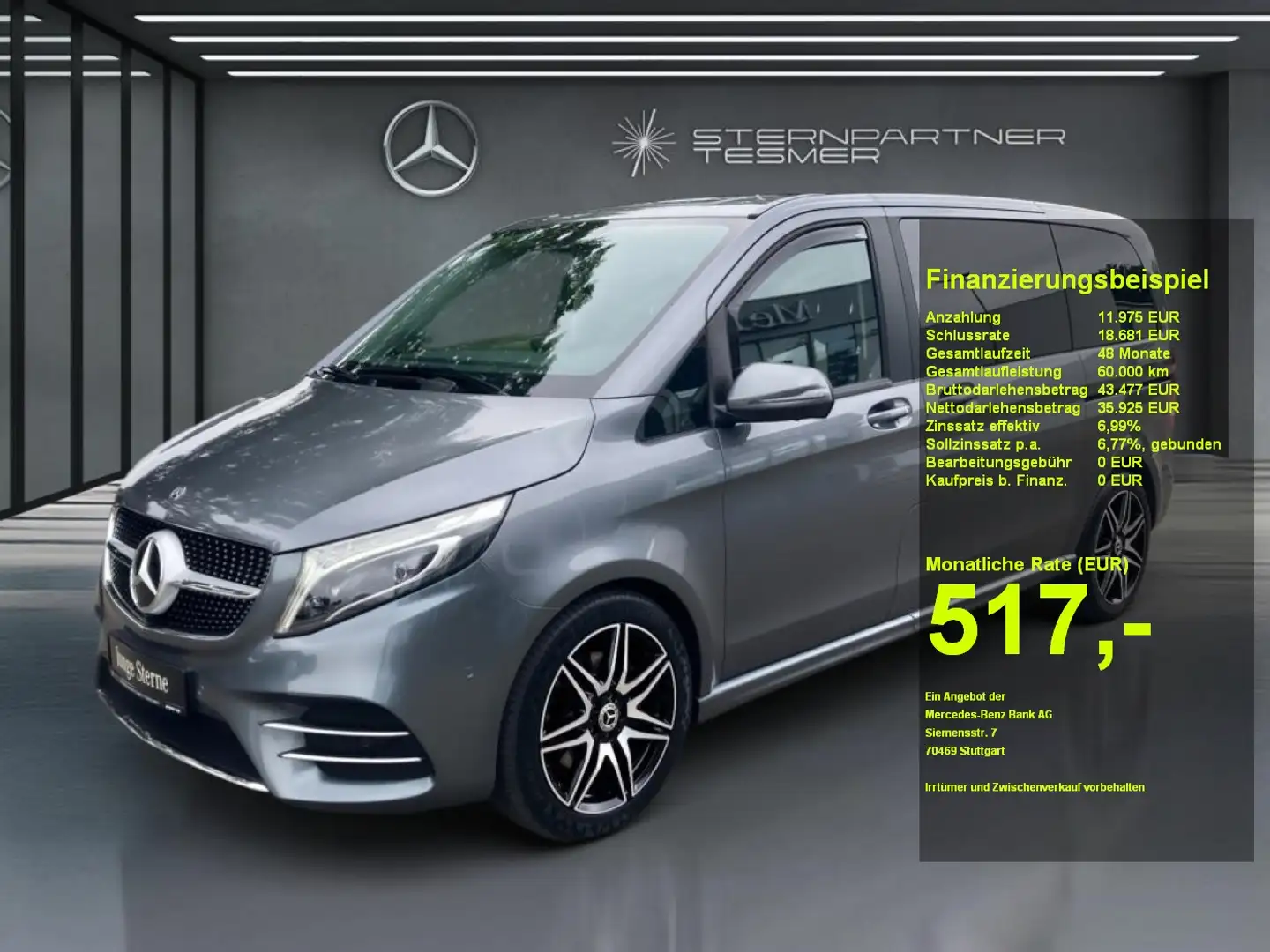 Mercedes-Benz V 300 d AVANTGARDE ED. Kompakt AMG Standh+Distr Gris - 1