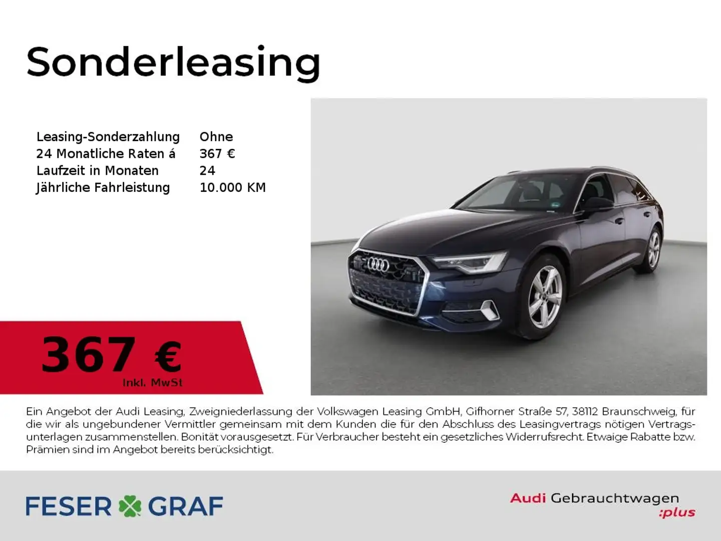 Audi A6 Avant 40 TDI q. Matrix/Pano/ACC/AHK/18 Zoll Blau - 1