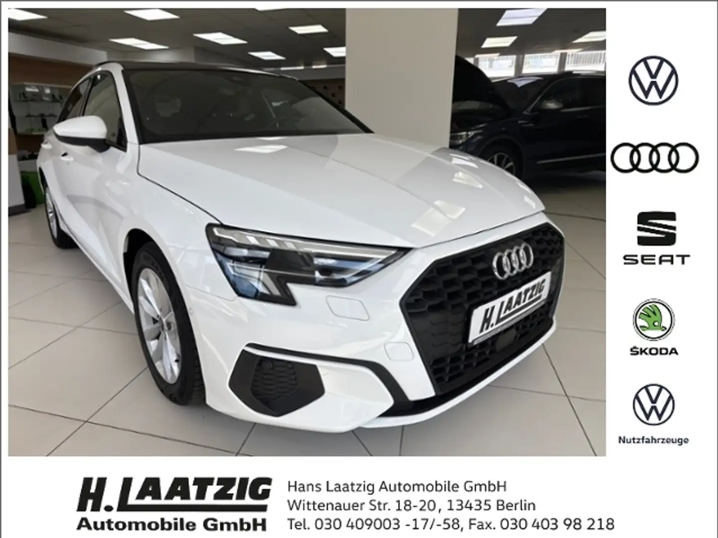 Audi A3 Sportback 35 TFSI S tronic Panoramadach Blanc - 1