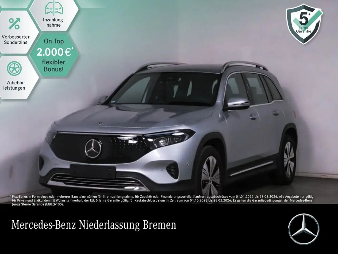 Mercedes-Benz EQB 300 4M PROG+PLUS-PAKET+360+KEYLESS+SPUR Silber - 1