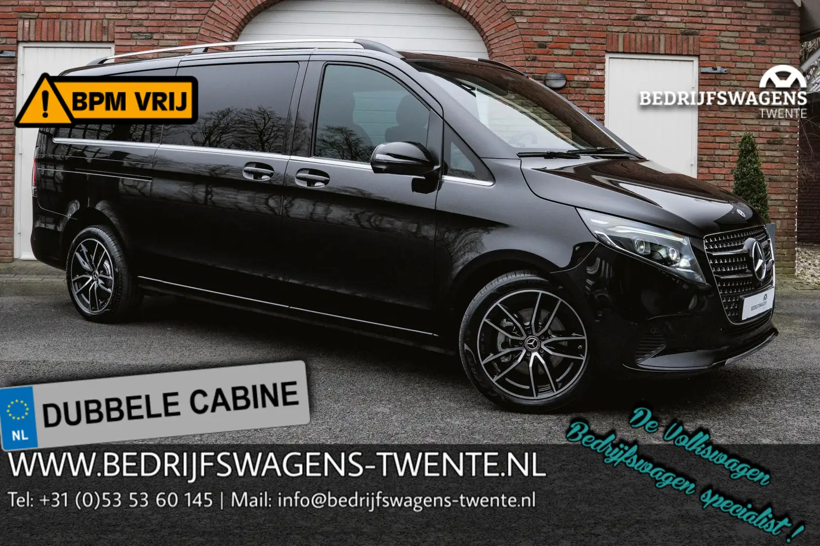 Mercedes-Benz V 300 300d Extra Lang L3 237PK Automaat DUB/CAB 360°  Ca Noir - 1