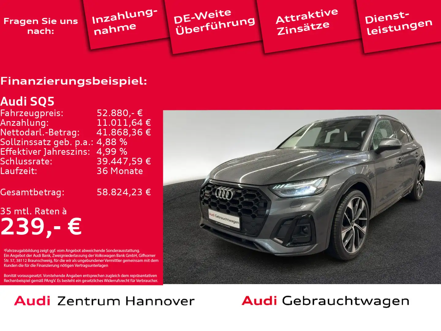 Audi SQ5 TDI Matrix Kamera AHK B&O Gris - 1