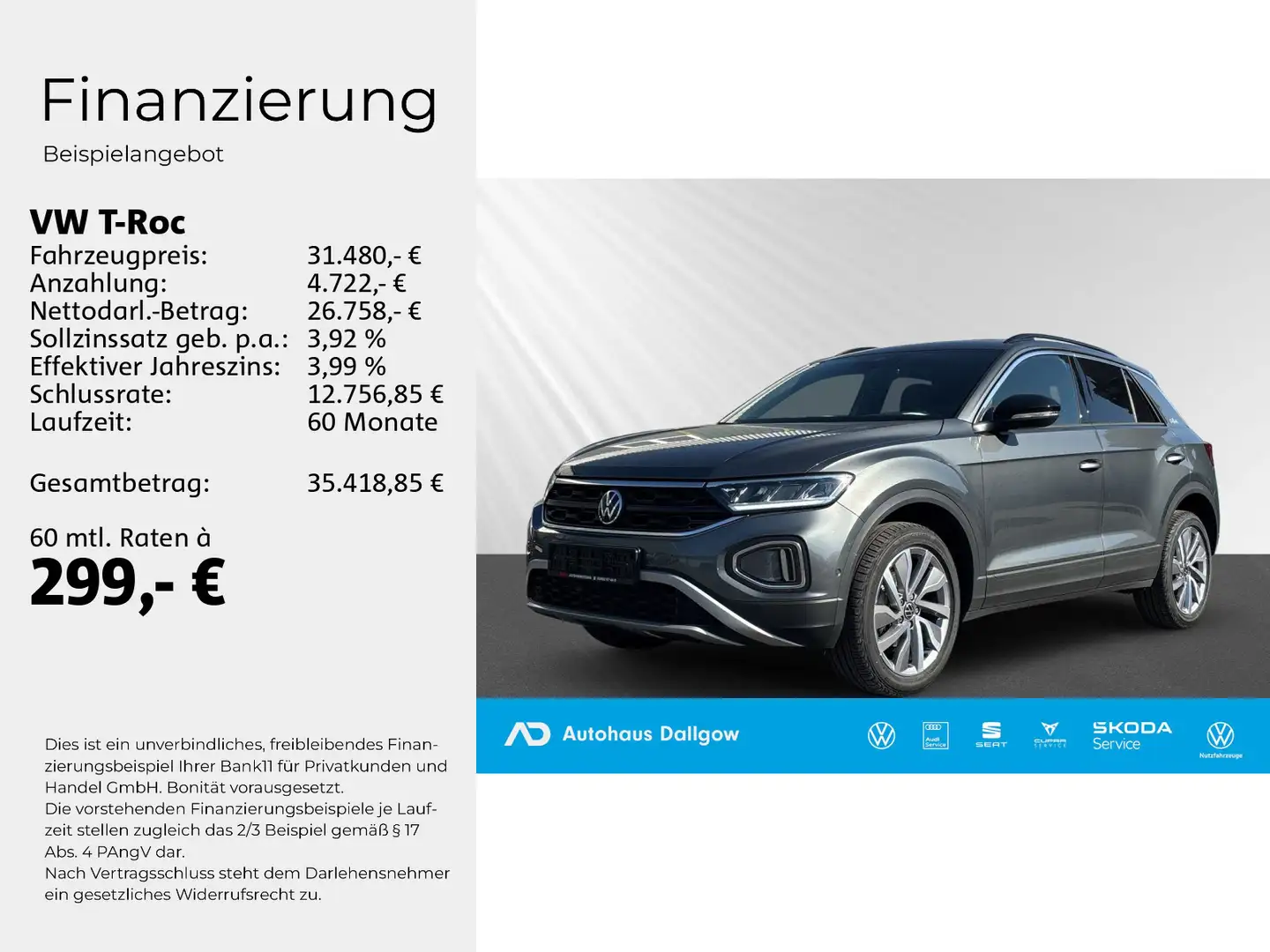 Volkswagen T-Roc GOAL 1.5 l TSI 150 PS*DSG LED+PDC+Navi+RFK Grigio - 2