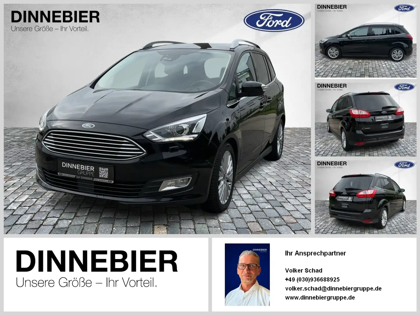 Ford Grand C-Max Titanium SpurH DynLi LM Noir - 1