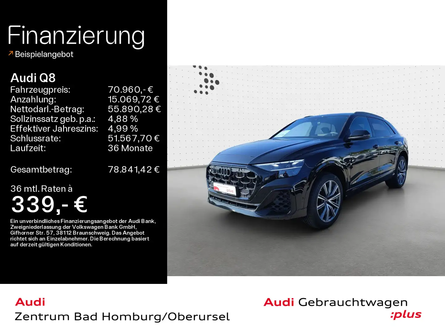 Audi Q8 55 TFSI quattro S line*Navi*Matrix*Alu*HUD*AH Schwarz - 1