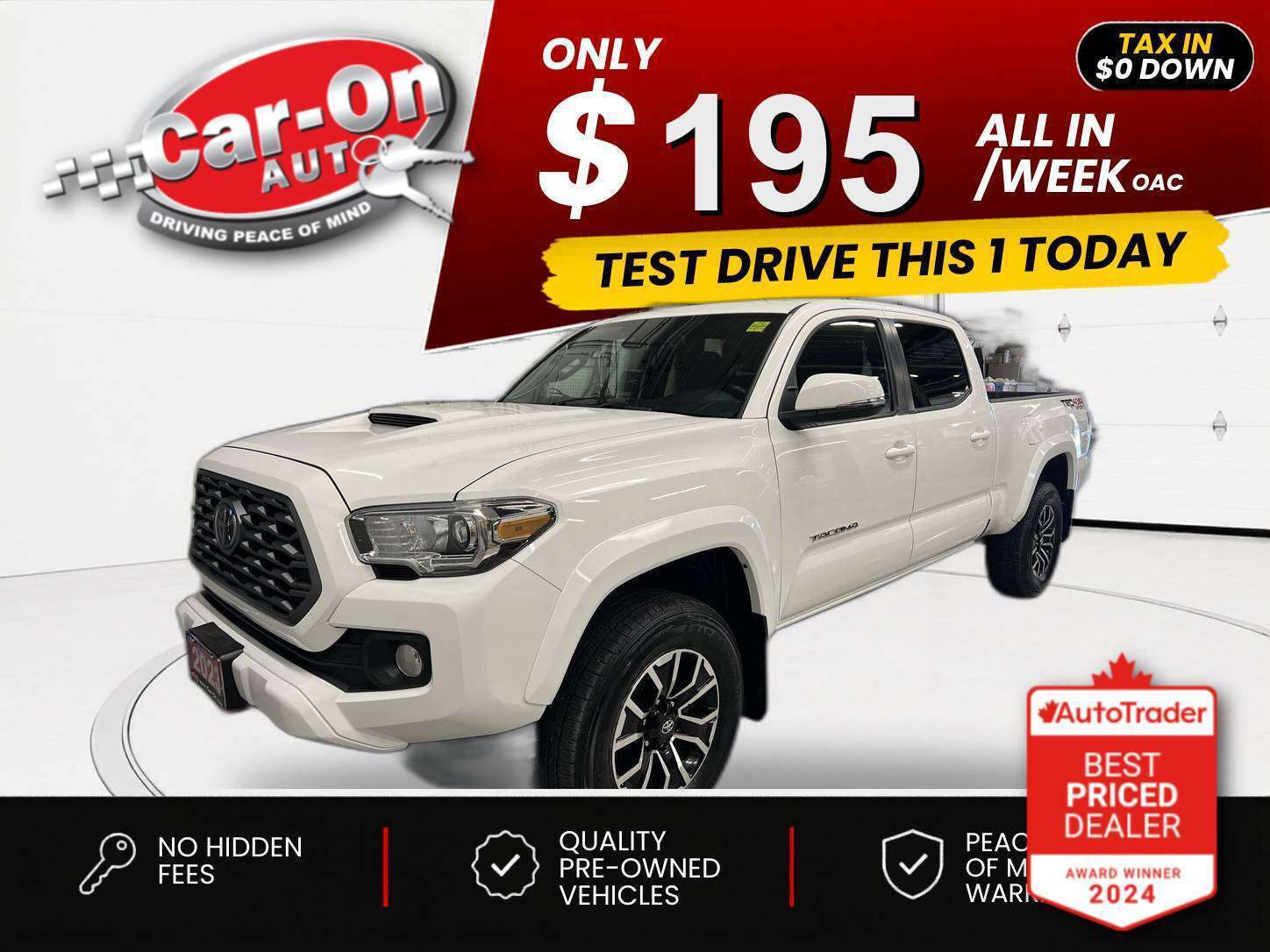 White 2023 Toyota Tacoma Pickup Truck Automatic