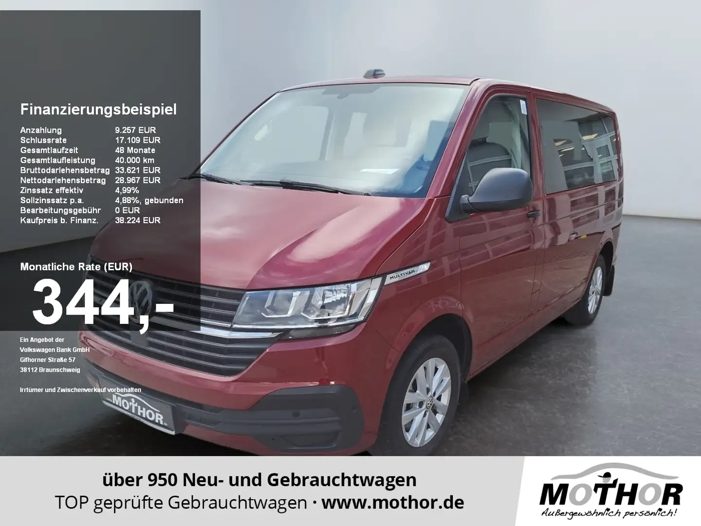 Volkswagen T6.1 Multivan Trendline 2.0 TDI Kamera Navi Piros - 1