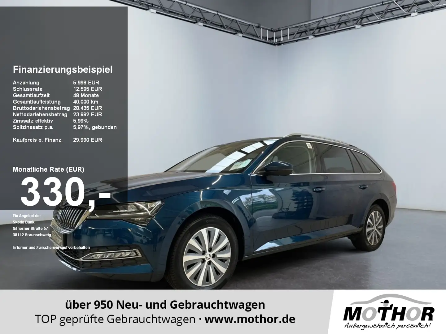 Skoda Superb Combi Style 2.0 TDI Standheizung Blau - 1