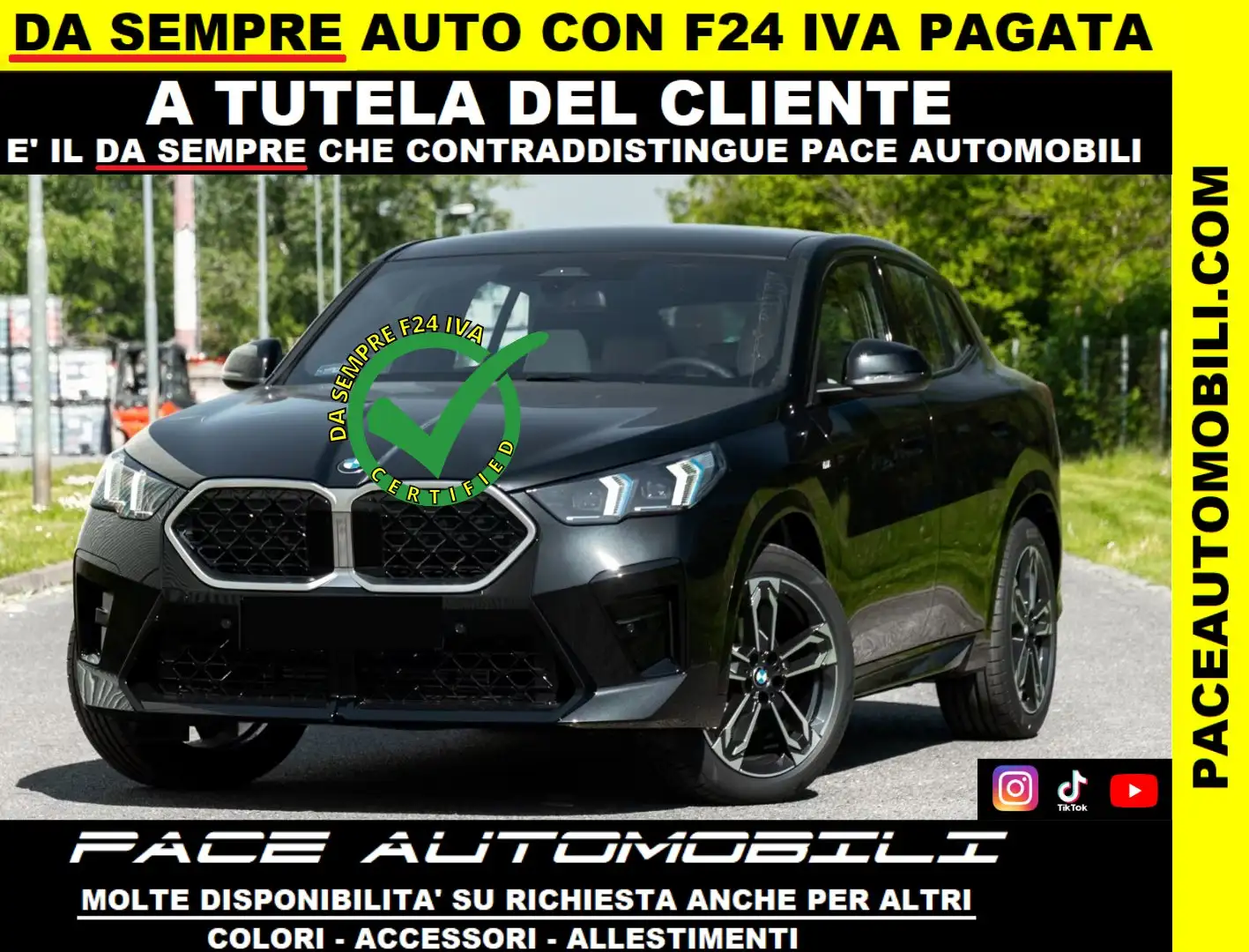 BMW X2 18D M SPORT MSPORT PRO HUD PELLE PDC KAMERA H/K Nero - 1