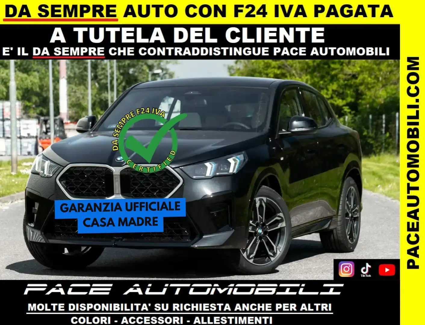 BMW X2 18D M SPORT MSPORT PRO HUD PELLE PDC KAMERA H/K Nero - 1