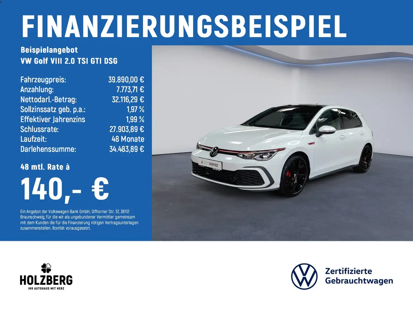 Volkswagen Golf VIII 2.0 TSI GTI DSG LEDER+PANO+REAR-VIEW+HuD+AHK Weiß - 2