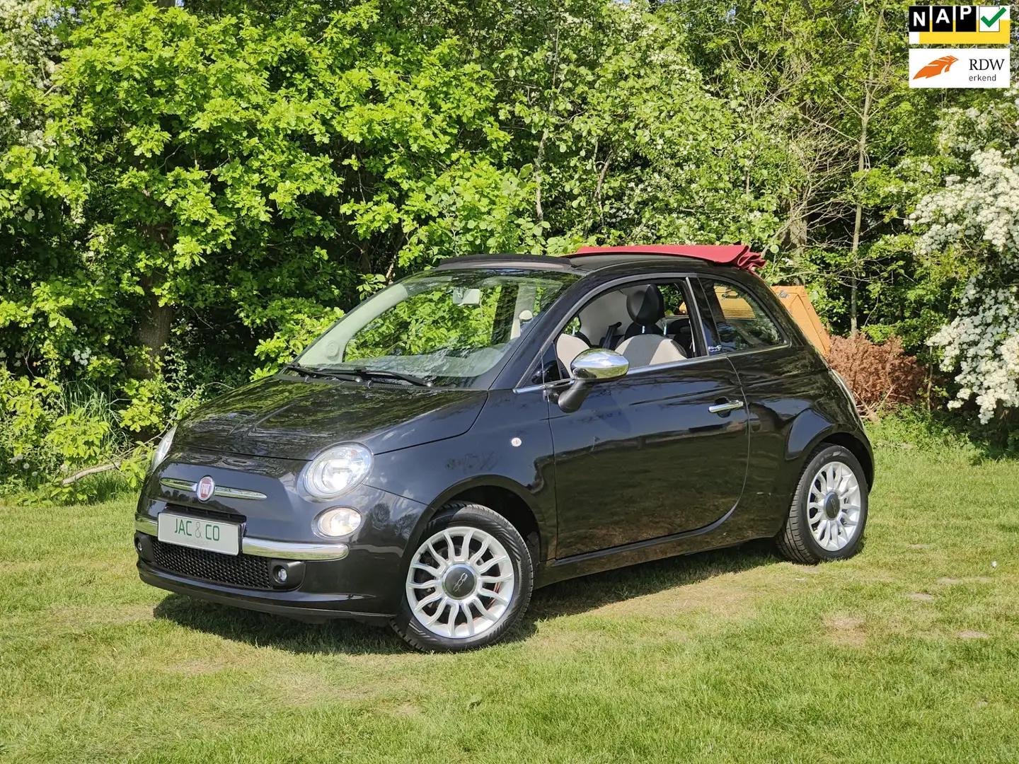 Fiat 500C 0.9 TwinAir Lounge Navigatie - Spotify - Airco Zwart - 1