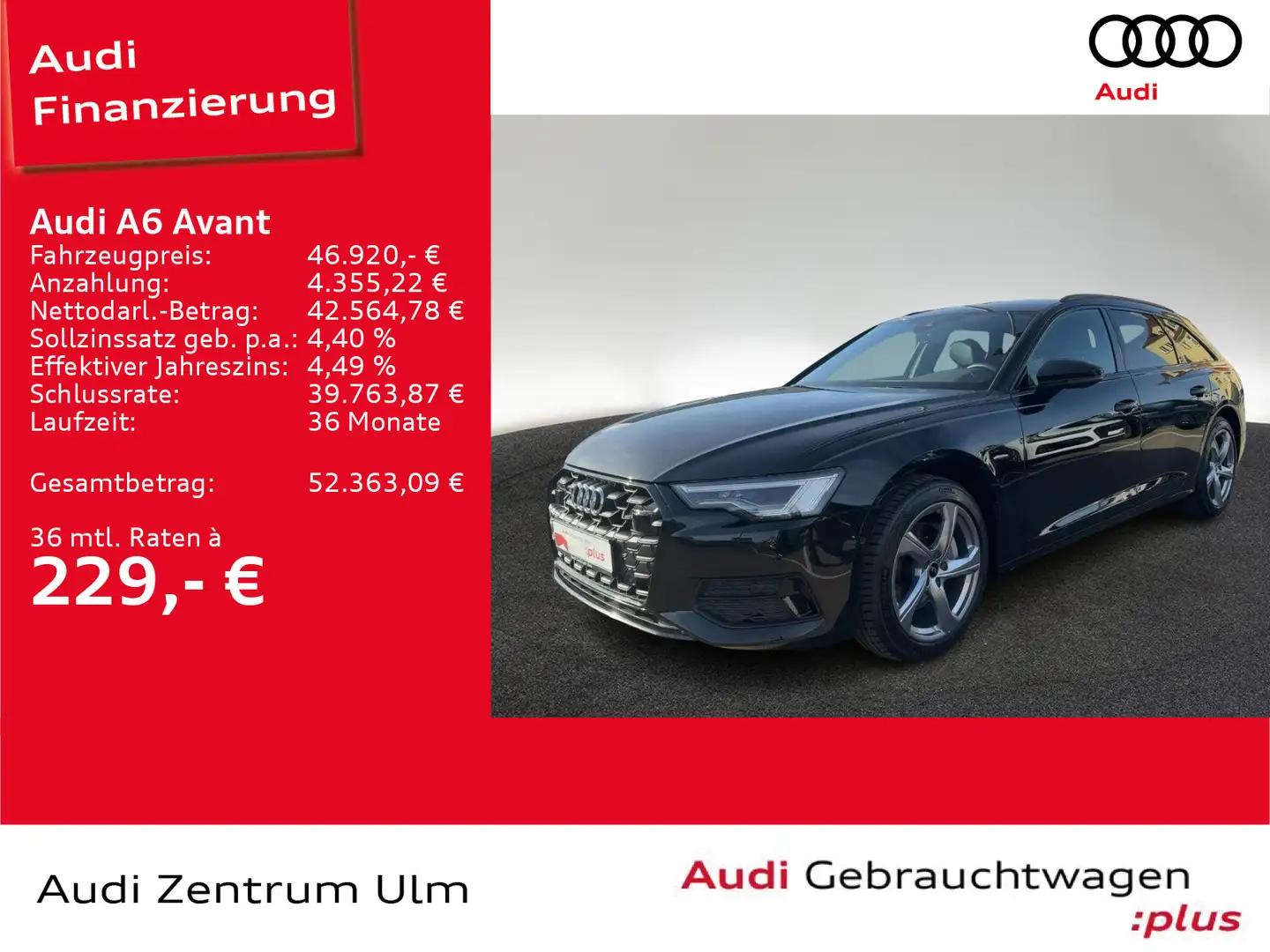 Audi A6 advanced Black 45TDI qu AHK MATRIX NAVI Schwarz - 1