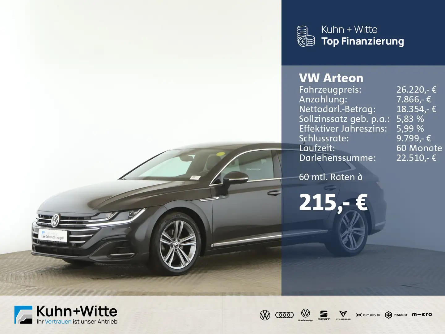 Volkswagen Arteon Arteon SB 2.0 TSI R-Line *ACC*LED*RFK*Navi*Apple Grijs - 1
