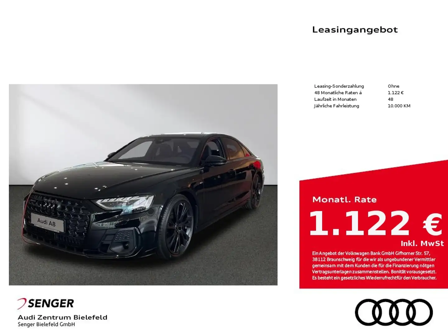Audi A8 60 TFSI e quattro Allradlenkung Panorama Nero - 1