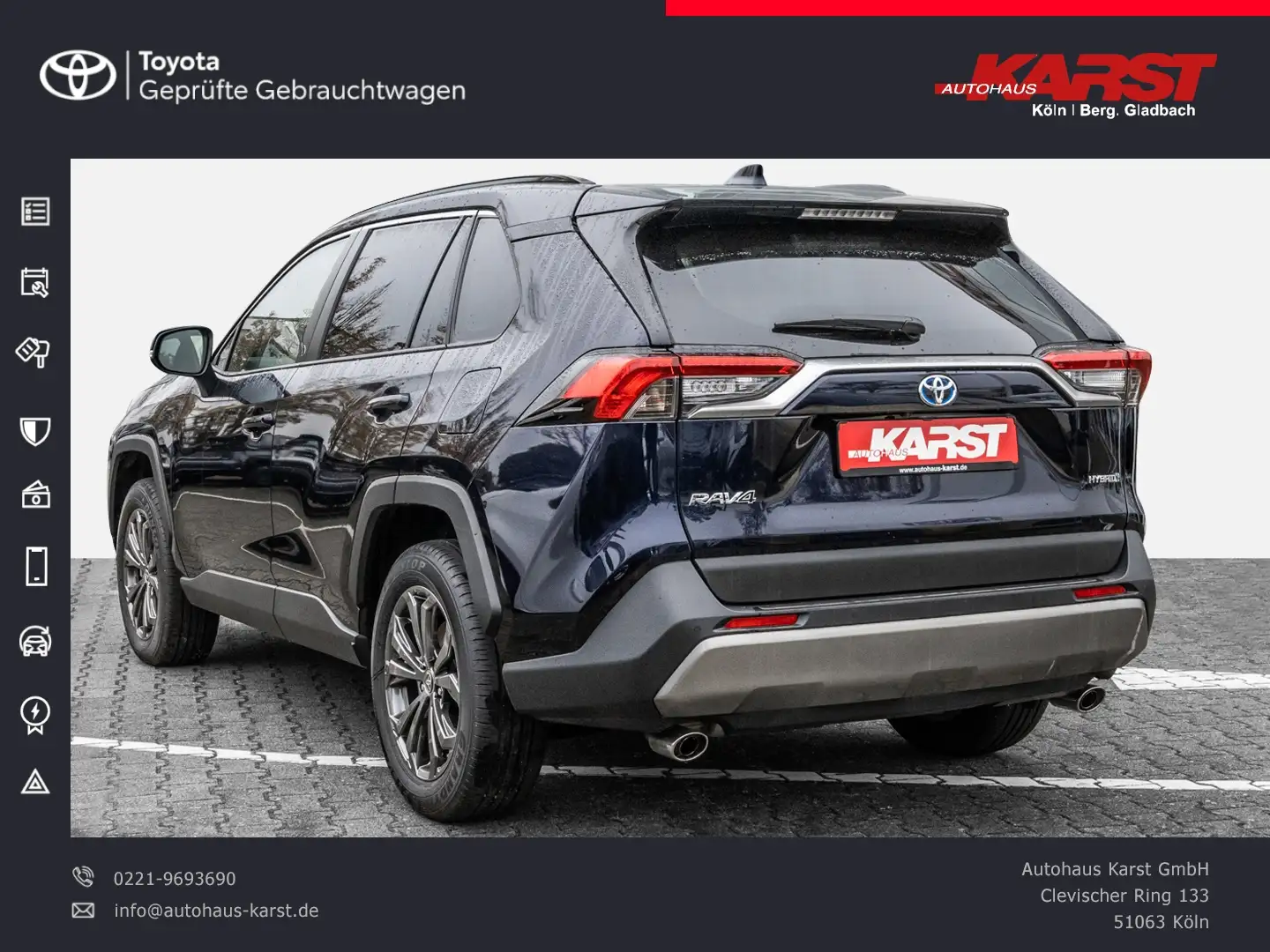 Toyota RAV 4 RAV4 2.5l Hybrid *Wenig KM*, el. Heckkl., PDC Blau - 2
