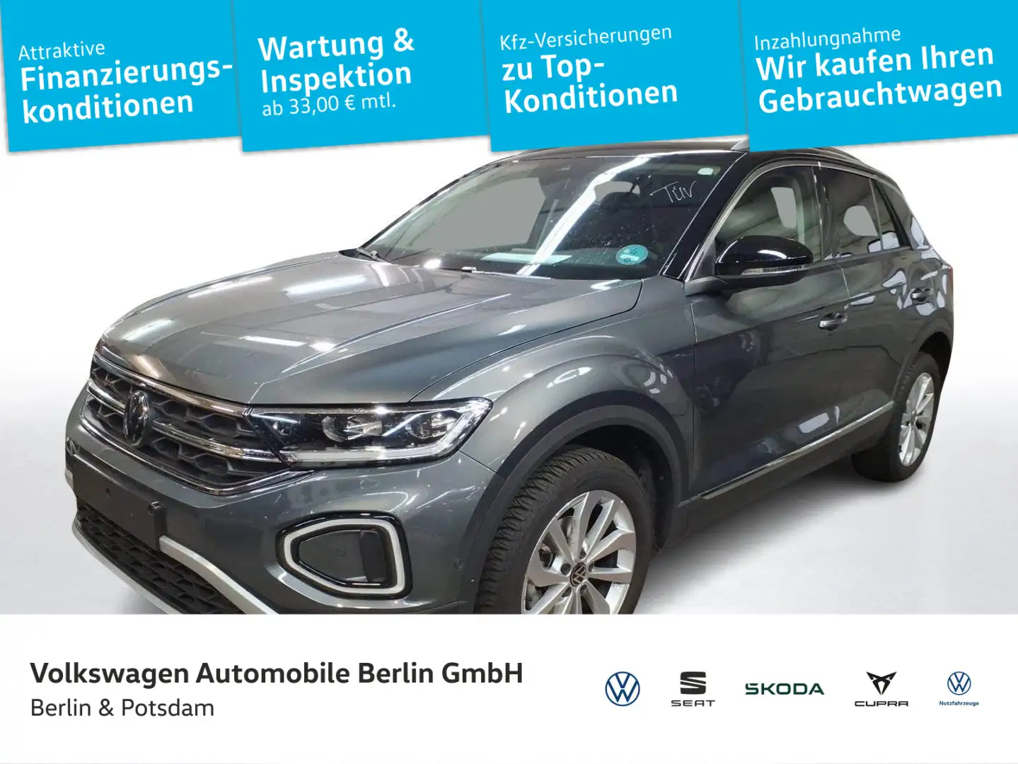 Volkswagen T-Roc 1.5 TSI DSG Style Navi AHK LED PDC SHZ Gris - 1