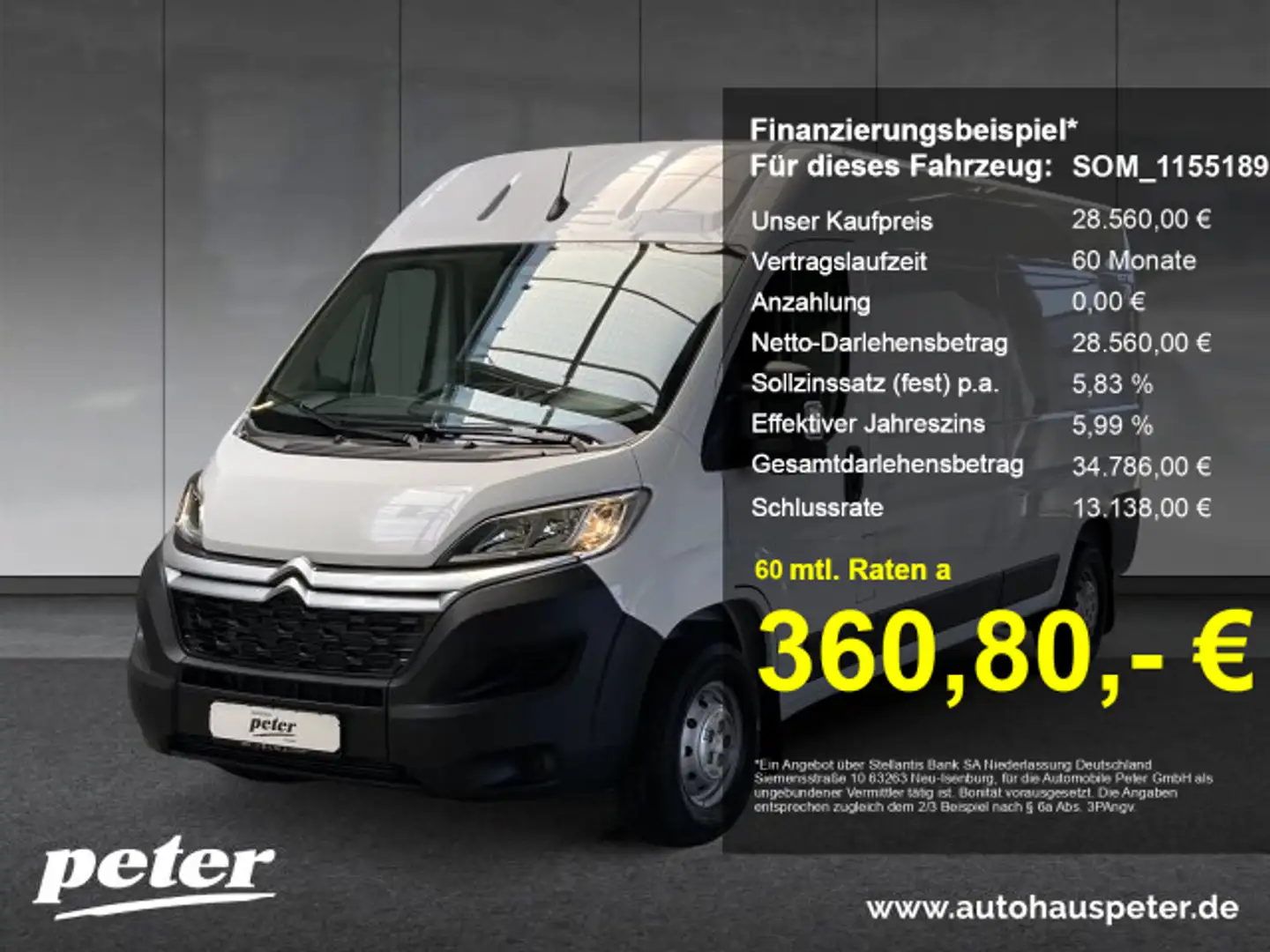 Citroen Jumper L3H2 3,5t Weiß - 1