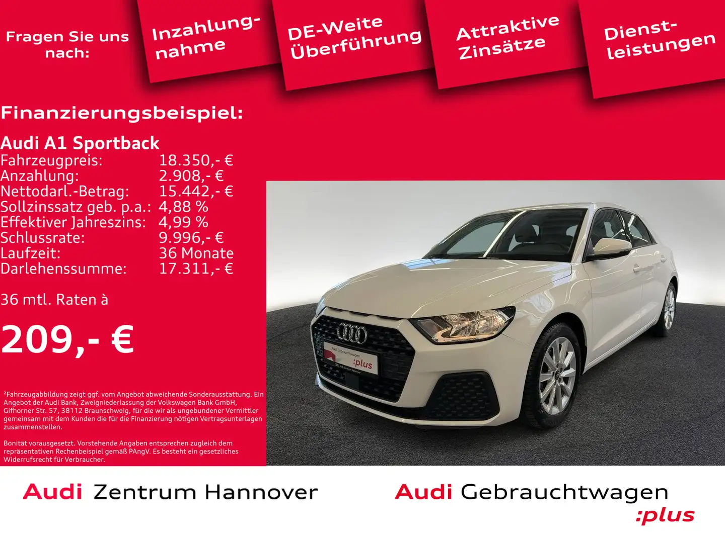 Audi A1 1.0.TFSI Navi Virtual DAB Blanc - 2