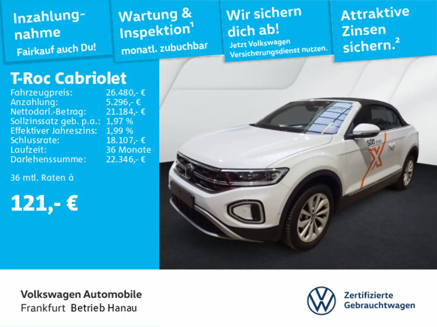 Volkswagen T-Roc 1.0 TSI FrontAssist LEDPlus DAB+ Weiß - 1