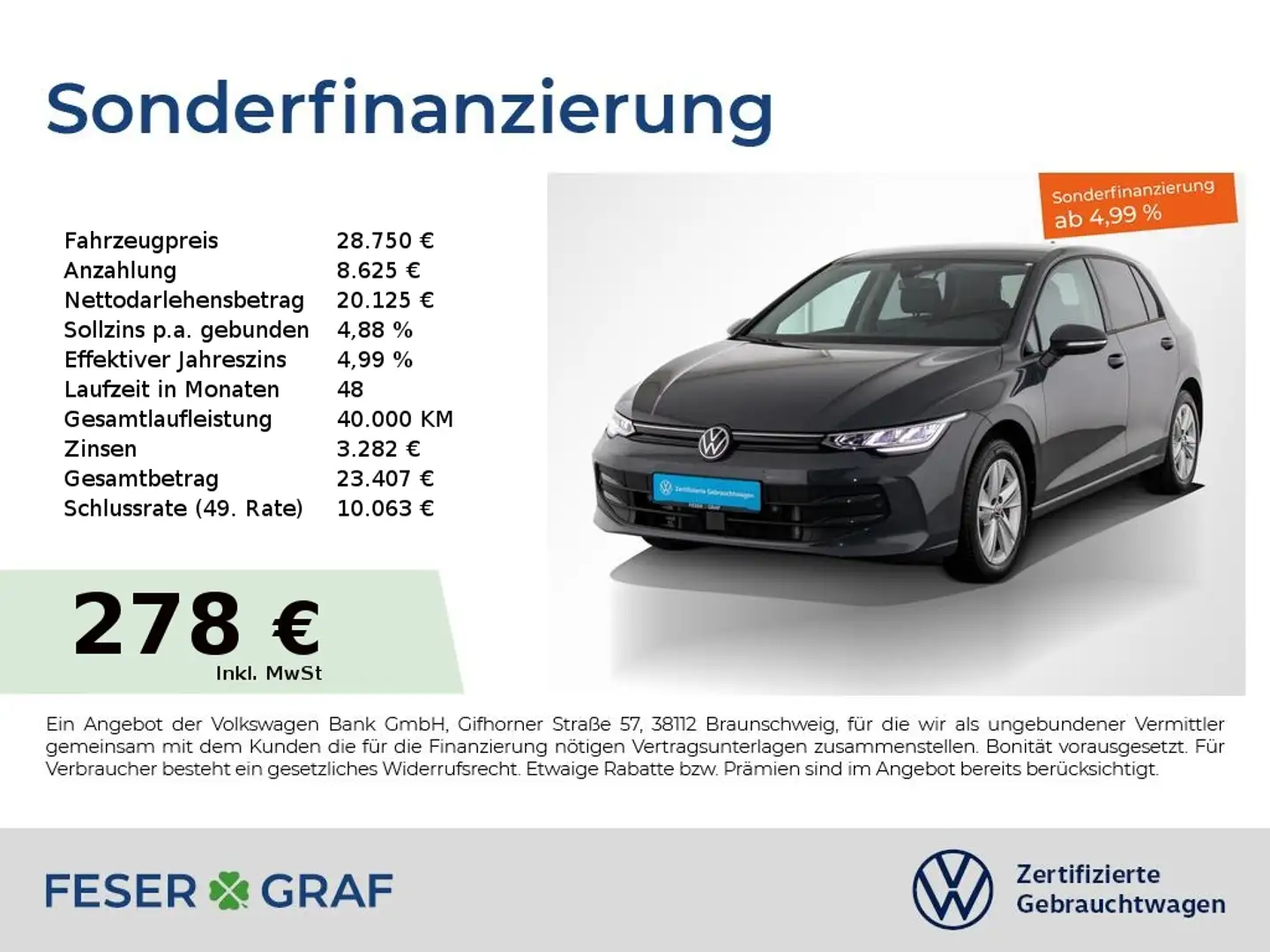 Volkswagen Golf 1.5 eTSI Life DSG AHK NAVI KAMERA SHZ ACC Grau - 1