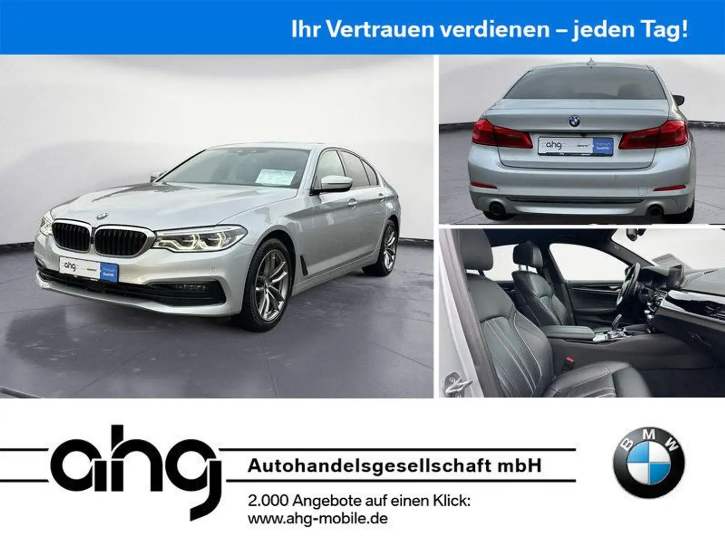 BMW 520 i Sportline Navi Aktive Geschw. Head Up Glasd Silber - 1
