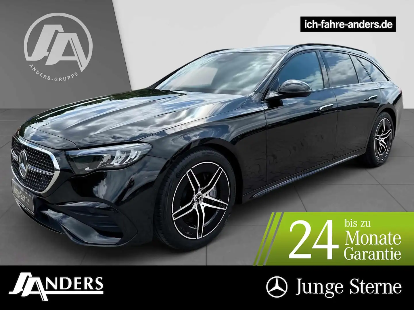 Mercedes-Benz E 220 d T AMG Adv+MBUX+Distr+AHK+LED+Key+Night Schwarz - 1